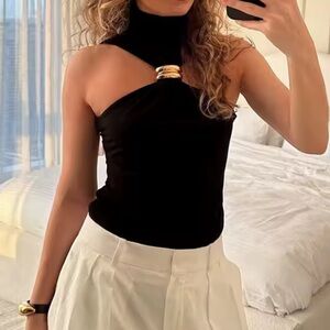 Elegant Black Halter Top